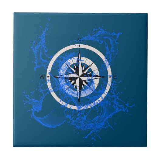 Splashing Compass-Rose Fliese (Vorderseite)