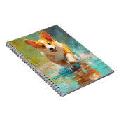 Splashing-Corgi-Notebook Notizblock (Rechte Seite)