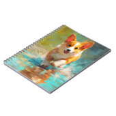 Splashing-Corgi-Notebook Notizblock (Linke Seite)