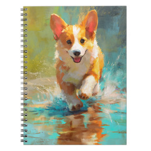 Splashing-Corgi-Notebook Notizblock