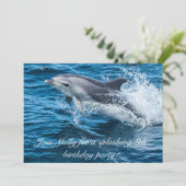 Splashing Dolphin zum Geburtstag Einladungen (Stehend Vorderseite)
