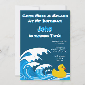 Splashing Enck 2. Geburtstag Party Einladung