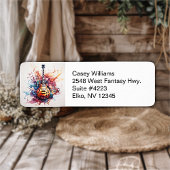 Splashing Guitars-Rücksendeadressen-Aufkleber