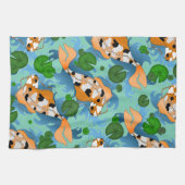 Splashing Koi Fish and Pond Lilies Custom Geschirrtuch (Horizontal)