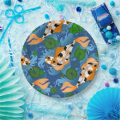 Splashing Koi Fish and Pond Lilies Custom Pappteller (Party)