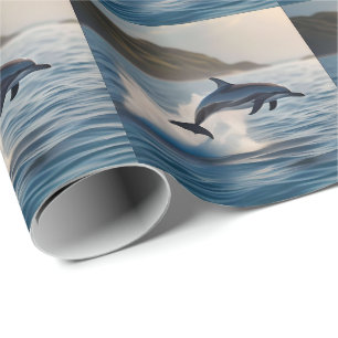 Splashing Leaping Dolphin: Ein Tanz der Freude im  Geschenkpapier