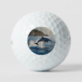 Splashing Leaping Dolphin: Ein Tanz der Freude im Golfball (Vorderseite)