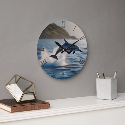 Splashing Leaping Dolphin: Ein Tanz der Freude im Große Wanduhr (Büro)