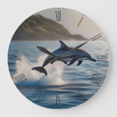 Splashing Leaping Dolphin: Ein Tanz der Freude im Große Wanduhr (Vorderseite)