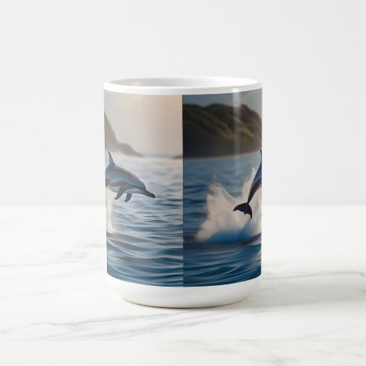 Splashing Leaping Dolphin: Ein Tanz der Freude im  Kaffeetasse (Mittel)