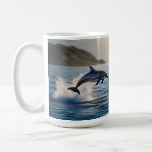 Splashing Leaping Dolphin: Ein Tanz der Freude im Kaffeetasse