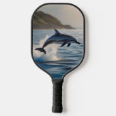Splashing Leaping Dolphin: Ein Tanz der Freude im  Pickleball Schläger (Rückseite)