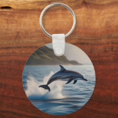 Splashing Leaping Dolphin: Ein Tanz der Freude im  Schlüsselanhänger (Vorderseite)