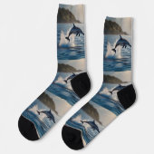 Splashing Leaping Dolphin: Ein Tanz der Freude im Socken (Linkes Detail)