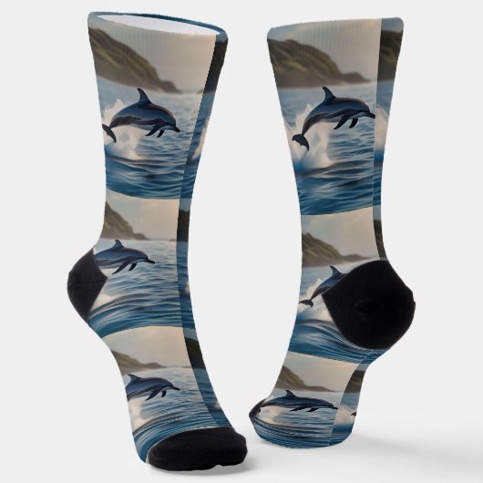 Splashing Leaping Dolphin: Ein Tanz der Freude im Socken (Gewinkelt)