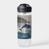 Splashing Leaping Dolphin: Ein Tanz der Freude im  Trinkflasche (Vorderseite)
