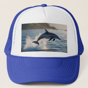 Splashing Leaping Dolphin: Ein Tanz der Freude im Truckerkappe