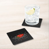 Splashing strawberry rechteckiger pappuntersetzer (Vor Ort)