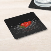 Splashing strawberry rechteckiger pappuntersetzer (angewinkelt)