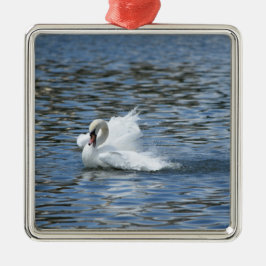 Splashing Swan am Morton See Ornament Aus Metall