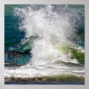 Splashing water in the sea, poster