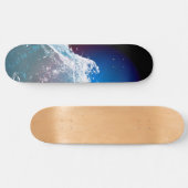 Splashing Wave Dark Blue Deep Red Skateboard (Horizontal)