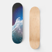 Splashing Wave Dark Blue Deep Red Skateboard (Vorderseite)