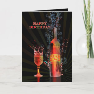 Splashing wine 83rd birthday card karte