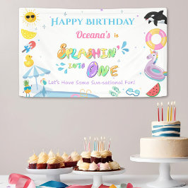 Splashin'in einem Party zum ersten Geburtstag Banner