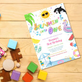 Splashin'in einem Party zum ersten Geburtstag Einladung