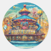 "SplashSpirits: Tauchen Sie mit unserer Wasseramus Runder Aufkleber (Vorderseite)