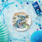 Splashville Water Slide Boy Birthday Party Pappteller (Party)