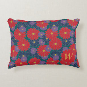Splashy Fall Floral Accent Pillow Zierkissen