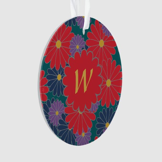 Splashy Fall Floral Acrylic Ornament (Vorderseite)