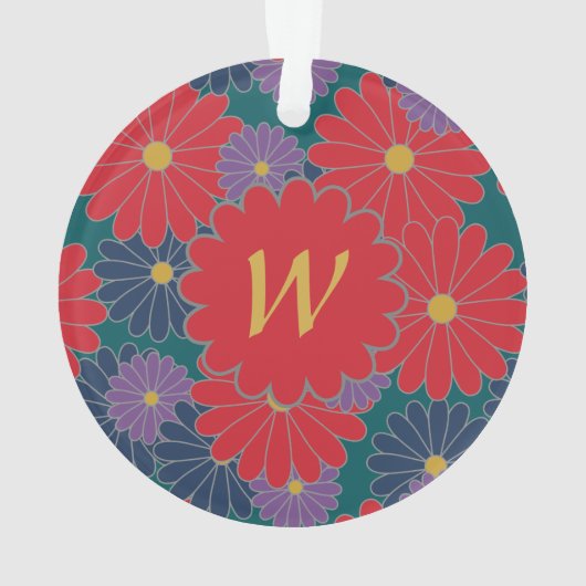 Splashy Fall Floral Acrylic Ornament (Rückseite)