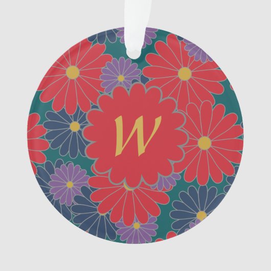 Splashy Fall Floral Acrylic Ornament (Vorderseite)