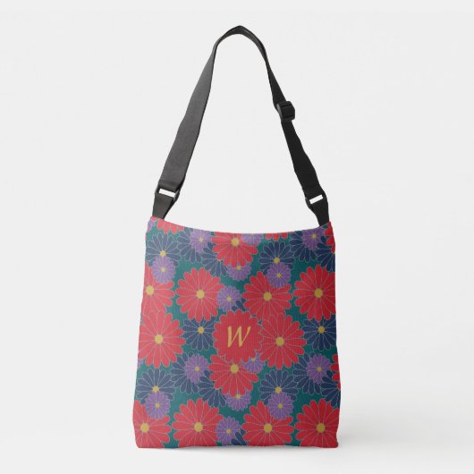 Splashy Fall Floral All-Over-Print Bag Tragetaschen Mit Langen Trägern (Vorderseite)
