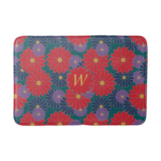 Splashy Fall Floral Bath Mat Badematte (Vorderseite)