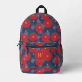 Splashy Fall Floral Bedruckter Rucksack (Vorderseite)
