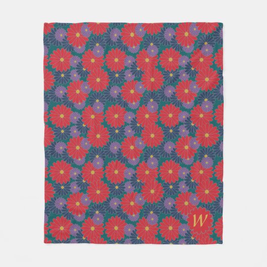 Splashy Fall Floral Fleece Blanket (Vorderseite)