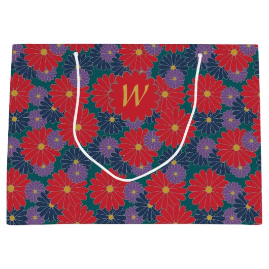 Splashy Fall Floral Geschenktasche Große Geschenktüte (Vorderseite)