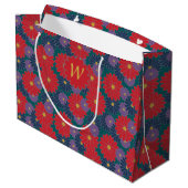 Splashy Fall Floral Geschenktasche Große Geschenktüte (Rückseite Schrägansicht)