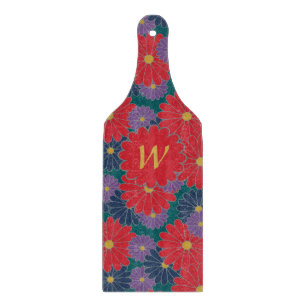 Splashy Fall Floral Glass Cutting Board Schneidebrett