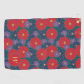 Splashy Fall Floral Golf Handtuch (Horizontal)
