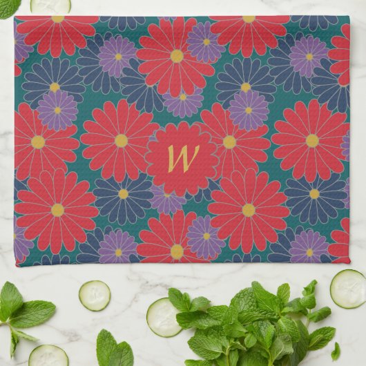 Splashy Fall Floral Kitchtuch Geschirrtuch (Gefaltet)