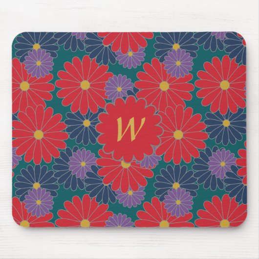 Splashy Fall Floral Mousepad (Vorne)