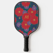 Splashy Fall Floral Pickleball Schläger (Rückseite)