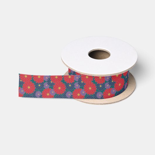 Splashy Fall Floral Ribbon Satinband (Spule)