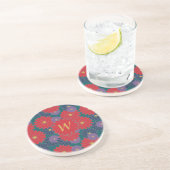 Splashy Fall Floral Sandstone Untersetzer (Seite)
