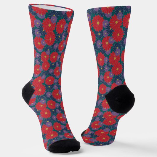 Splashy Fall Floral Socken (Gewinkelt)
